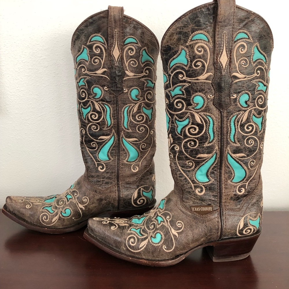 TEXAS COUNTRY WOMENS/GIRLS WESTERN BOOT CATER MIEL